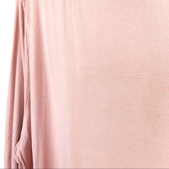 Pink Long Sleeve Top with Ruched Front & V-Neck - Picture 6 of 10